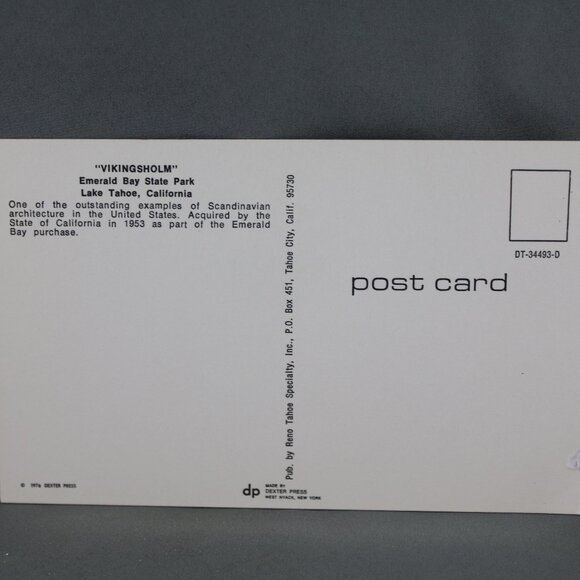 Vintage Postcard - Vikingsholm Building Lake Tahoe - Dexter Press - Picture 2 of 3